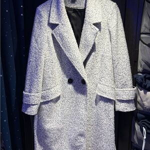 Women's Grey Double-Breasted Coat